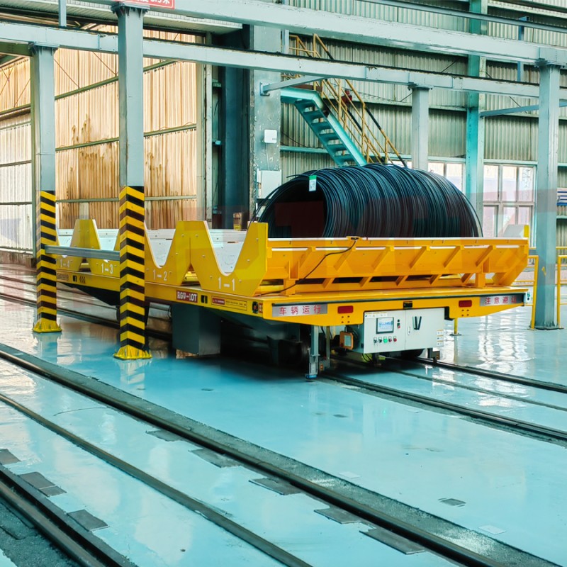 10 טון סוגר בצורת V עגלת העברת רכבות אוטומטית RGV